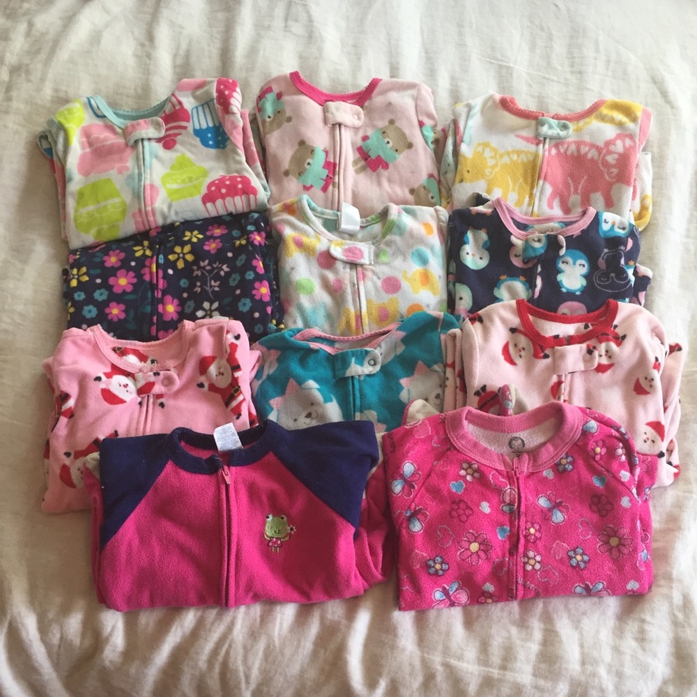 Baby Girls Fleece Footie Pajama Bundle